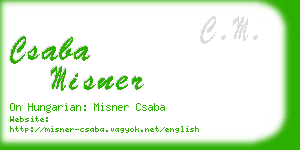 csaba misner business card